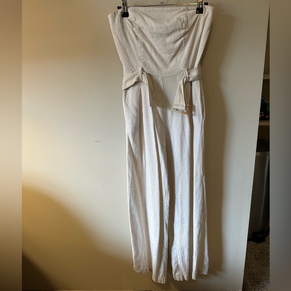 🤍 Monteau Los Angeles Cream Strapless Jumpsuit – Size S